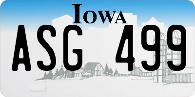 IA license plate ASG499