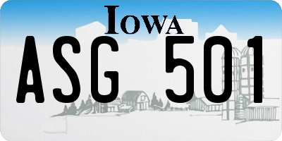 IA license plate ASG501