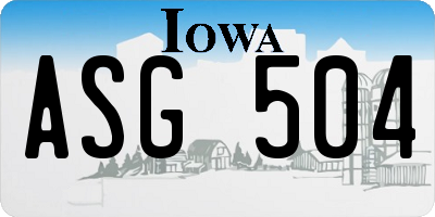 IA license plate ASG504