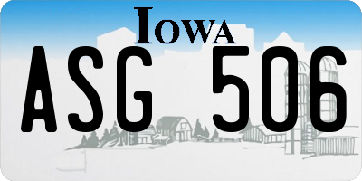IA license plate ASG506