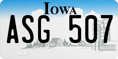 IA license plate ASG507