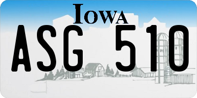 IA license plate ASG510