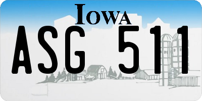 IA license plate ASG511