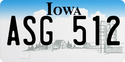 IA license plate ASG512