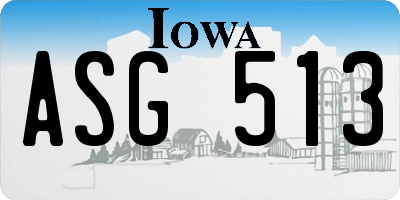 IA license plate ASG513