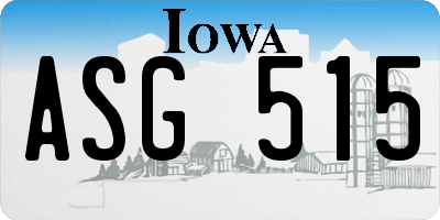 IA license plate ASG515