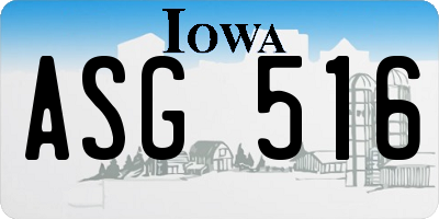 IA license plate ASG516