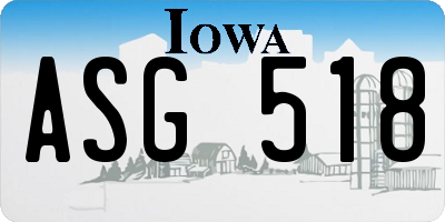 IA license plate ASG518