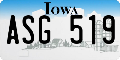 IA license plate ASG519
