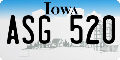 IA license plate ASG520