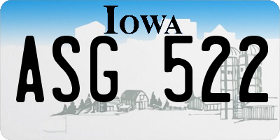 IA license plate ASG522