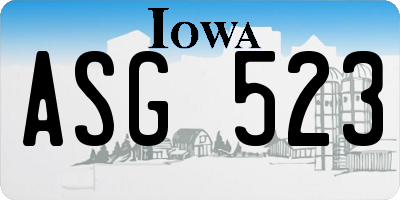 IA license plate ASG523