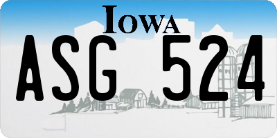IA license plate ASG524