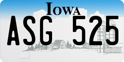 IA license plate ASG525