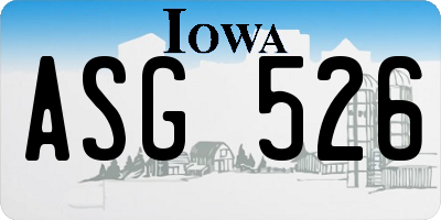 IA license plate ASG526