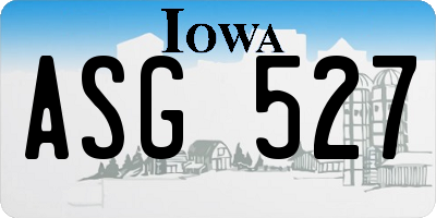 IA license plate ASG527