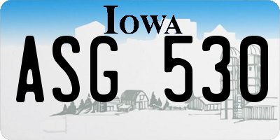 IA license plate ASG530