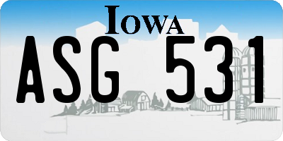 IA license plate ASG531