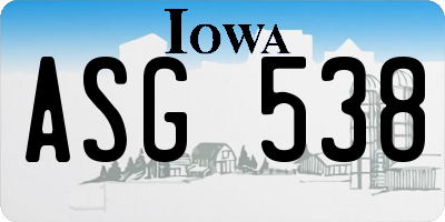 IA license plate ASG538
