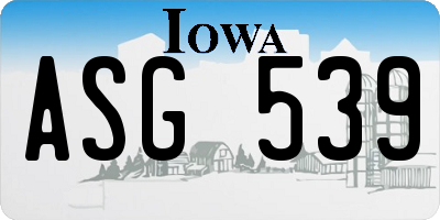 IA license plate ASG539