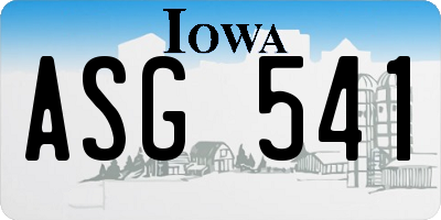 IA license plate ASG541