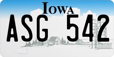 IA license plate ASG542