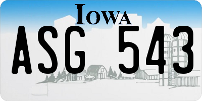 IA license plate ASG543
