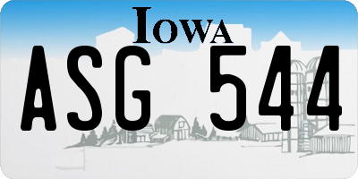 IA license plate ASG544