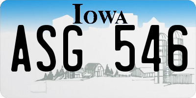 IA license plate ASG546