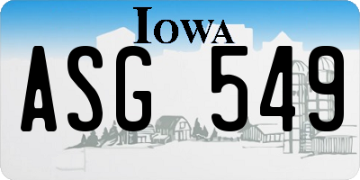 IA license plate ASG549