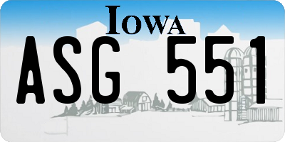 IA license plate ASG551