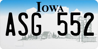 IA license plate ASG552