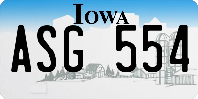 IA license plate ASG554