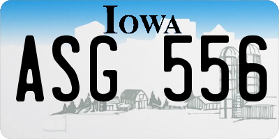 IA license plate ASG556