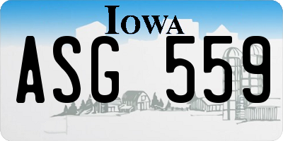 IA license plate ASG559