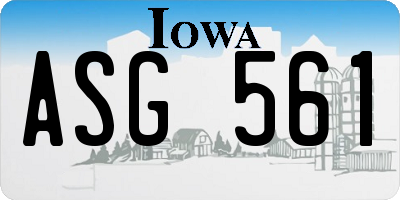 IA license plate ASG561