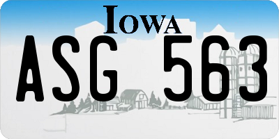 IA license plate ASG563
