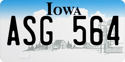 IA license plate ASG564