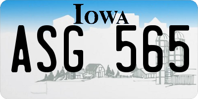 IA license plate ASG565
