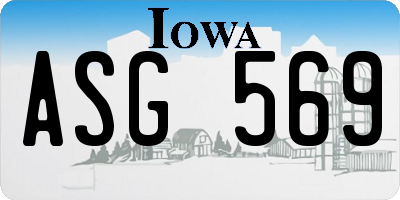 IA license plate ASG569