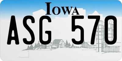 IA license plate ASG570