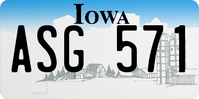 IA license plate ASG571