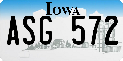 IA license plate ASG572