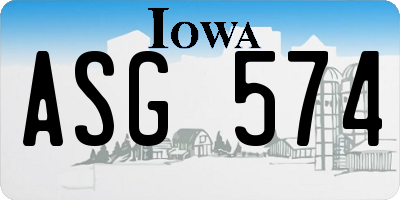 IA license plate ASG574