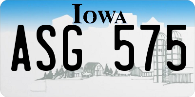 IA license plate ASG575