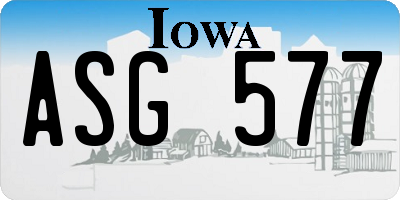 IA license plate ASG577