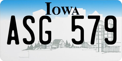 IA license plate ASG579