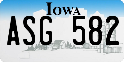 IA license plate ASG582