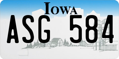 IA license plate ASG584