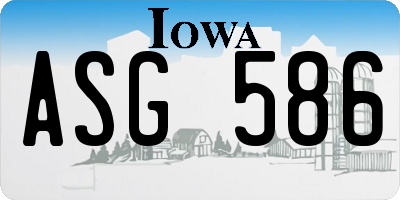 IA license plate ASG586